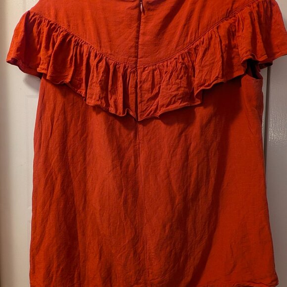Orange Ruffle Top - Picture 2 of 7